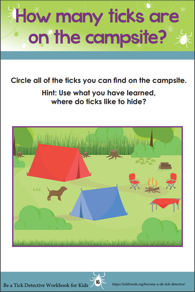 How many ticks are on the campsite? Worksheet