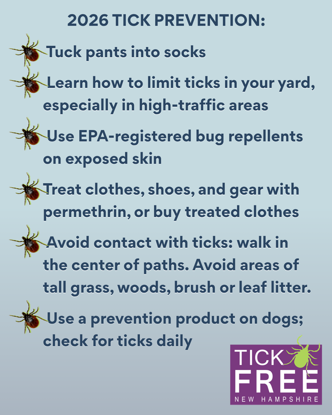 2026 Tick Prevention | tickfreenh.org | Tick Free NH