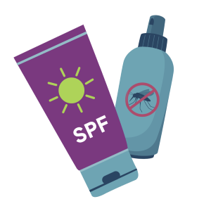 insect repellent bug spray and sunscreen