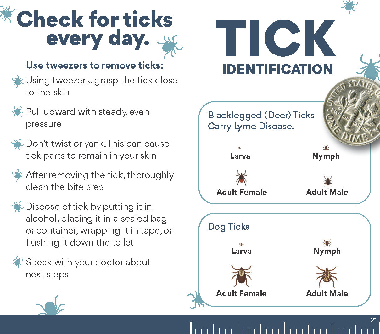 NH Tick Pocket Guide. Visit TickFreeNH.org | Wallet card.